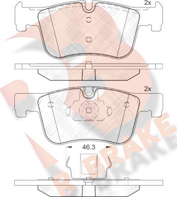 R Brake RB2048 - Комплект спирачно феродо, дискови спирачки vvparts.bg
