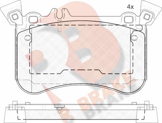 R Brake RB2042-203 - Комплект спирачно феродо, дискови спирачки vvparts.bg