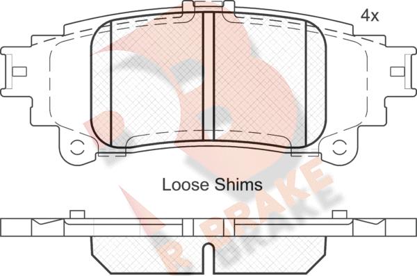 R Brake RB2050 - Комплект спирачно феродо, дискови спирачки vvparts.bg