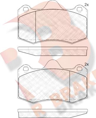 R Brake RB2009 - Комплект спирачно феродо, дискови спирачки vvparts.bg