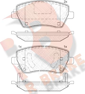 R Brake RB2019 - Комплект спирачно феродо, дискови спирачки vvparts.bg