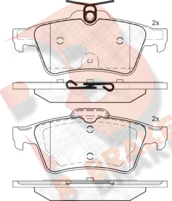 R Brake RB2013 - Комплект спирачно феродо, дискови спирачки vvparts.bg