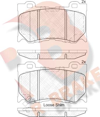 R Brake RB2089 - Комплект спирачно феродо, дискови спирачки vvparts.bg