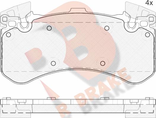 R Brake RB2070 - Комплект спирачно феродо, дискови спирачки vvparts.bg