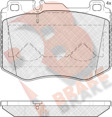 R Brake RB2195 - Комплект спирачно феродо, дискови спирачки vvparts.bg