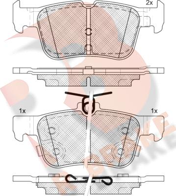 R Brake RB2198-208 - Комплект спирачно феродо, дискови спирачки vvparts.bg