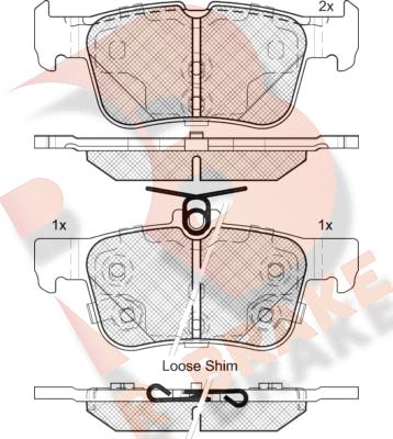 R Brake RB2198-203 - Комплект спирачно феродо, дискови спирачки vvparts.bg