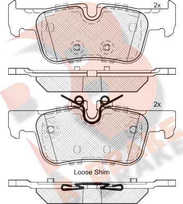 R Brake RB2193 - Комплект спирачно феродо, дискови спирачки vvparts.bg