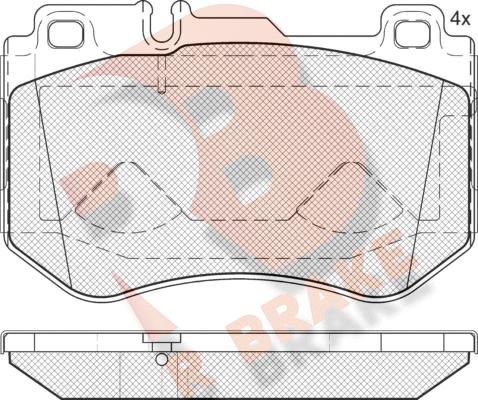 R Brake RB2197 - Комплект спирачно феродо, дискови спирачки vvparts.bg