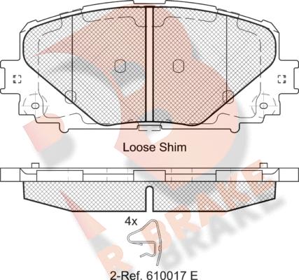 R Brake RB2168 - Комплект спирачно феродо, дискови спирачки vvparts.bg