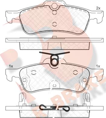 R Brake RB2101 - Комплект спирачно феродо, дискови спирачки vvparts.bg