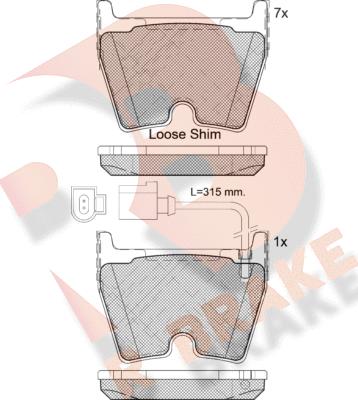 R Brake RB2113-203 - Комплект спирачно феродо, дискови спирачки vvparts.bg