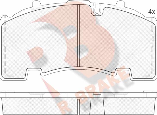 R Brake RB2135 - Комплект спирачно феродо, дискови спирачки vvparts.bg