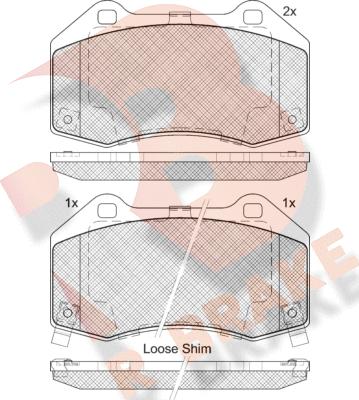 R Brake RB2132-200 - Комплект спирачно феродо, дискови спирачки vvparts.bg