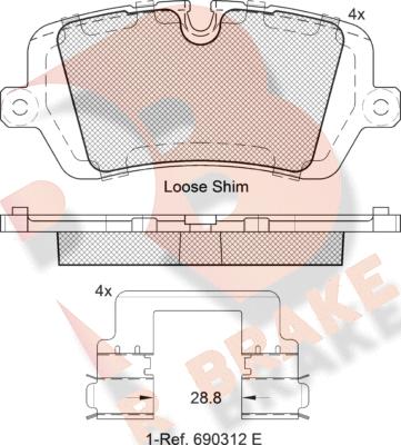 R Brake RB2120 - Комплект спирачно феродо, дискови спирачки vvparts.bg