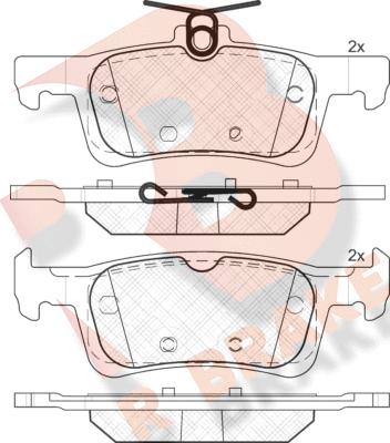 R Brake RB2174 - Комплект спирачно феродо, дискови спирачки vvparts.bg