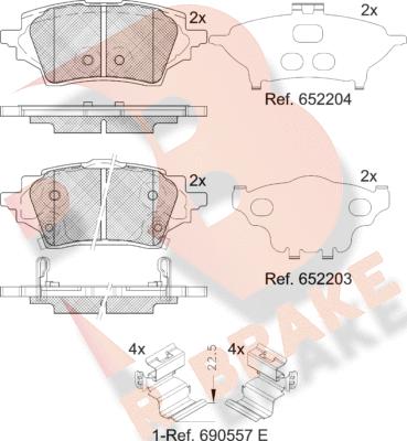 R Brake RB2397 - Комплект спирачно феродо, дискови спирачки vvparts.bg