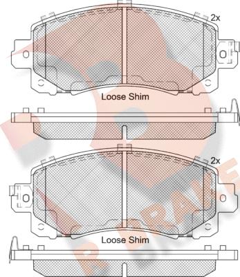 R Brake RB2313 - Комплект спирачно феродо, дискови спирачки vvparts.bg