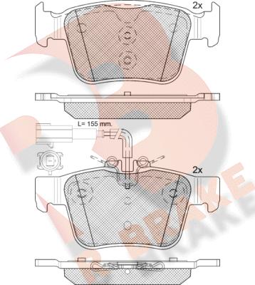 R Brake RB2299 - Комплект спирачно феродо, дискови спирачки vvparts.bg