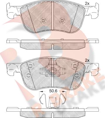 R Brake RB2295 - Комплект спирачно феродо, дискови спирачки vvparts.bg