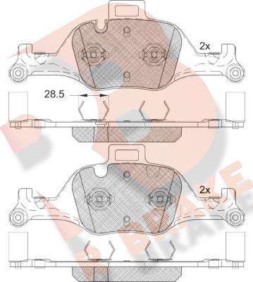 R Brake RB2291 - Комплект спирачно феродо, дискови спирачки vvparts.bg