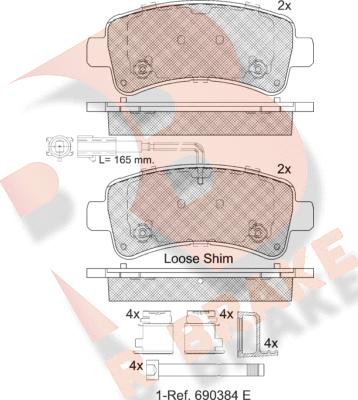 R Brake RB2240 - Комплект спирачно феродо, дискови спирачки vvparts.bg