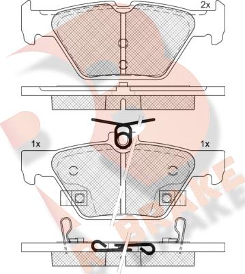 R Brake RB2242 - Комплект спирачно феродо, дискови спирачки vvparts.bg