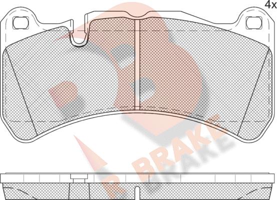 R Brake RB2260 - Комплект спирачно феродо, дискови спирачки vvparts.bg