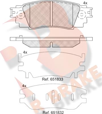 R Brake RB2262 - Комплект спирачно феродо, дискови спирачки vvparts.bg