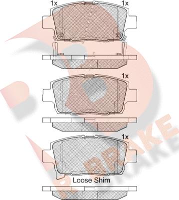 R Brake RB2205 - Комплект спирачно феродо, дискови спирачки vvparts.bg