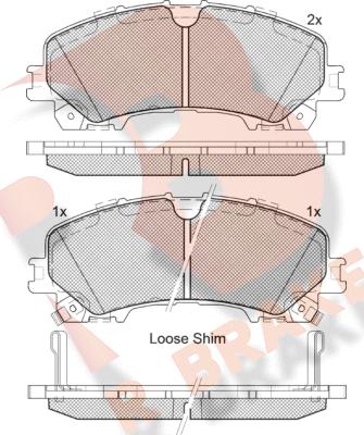 R Brake RB2202 - Комплект спирачно феродо, дискови спирачки vvparts.bg