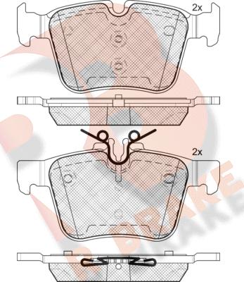 R Brake RB2214 - Комплект спирачно феродо, дискови спирачки vvparts.bg