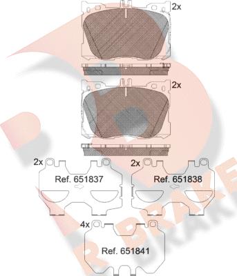 R Brake RB2282 - Комплект спирачно феродо, дискови спирачки vvparts.bg