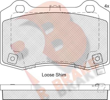 R Brake RB2230 - Комплект спирачно феродо, дискови спирачки vvparts.bg