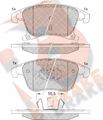 R Brake RB2231 - Комплект спирачно феродо, дискови спирачки vvparts.bg