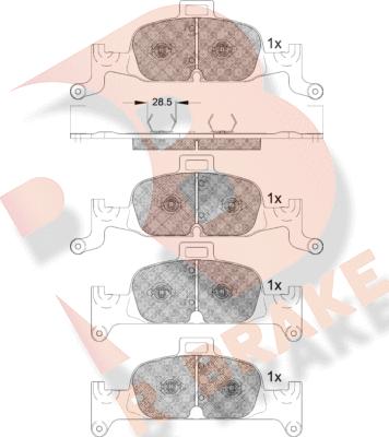 R Brake RB2279 - Комплект спирачно феродо, дискови спирачки vvparts.bg