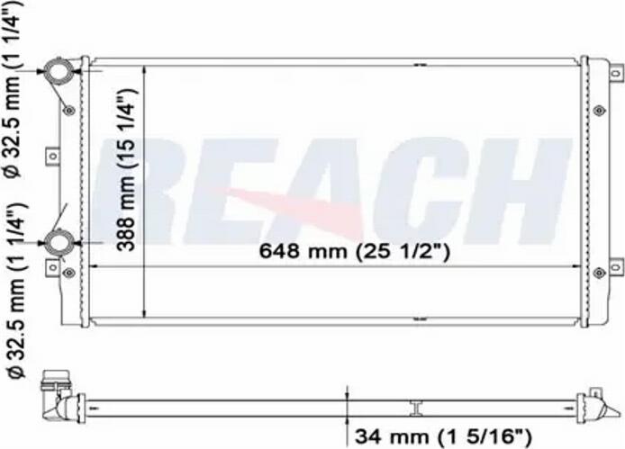 REACH 1.40.14241.534 - Радиатор, охлаждане на двигателя vvparts.bg