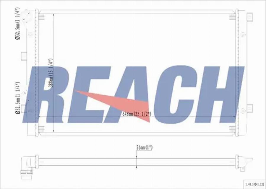 REACH 1.40.14241.126 - Радиатор, охлаждане на двигателя vvparts.bg