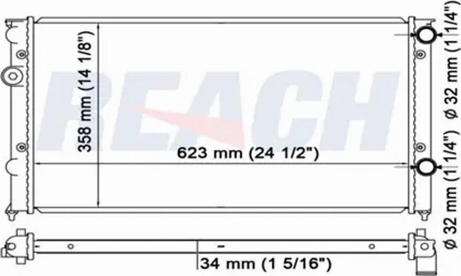 REACH 1.40.15156.534 - Радиатор, охлаждане на двигателя vvparts.bg