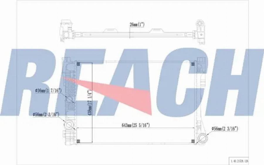 REACH 1.40.21528.126 - Радиатор, охлаждане на двигателя vvparts.bg