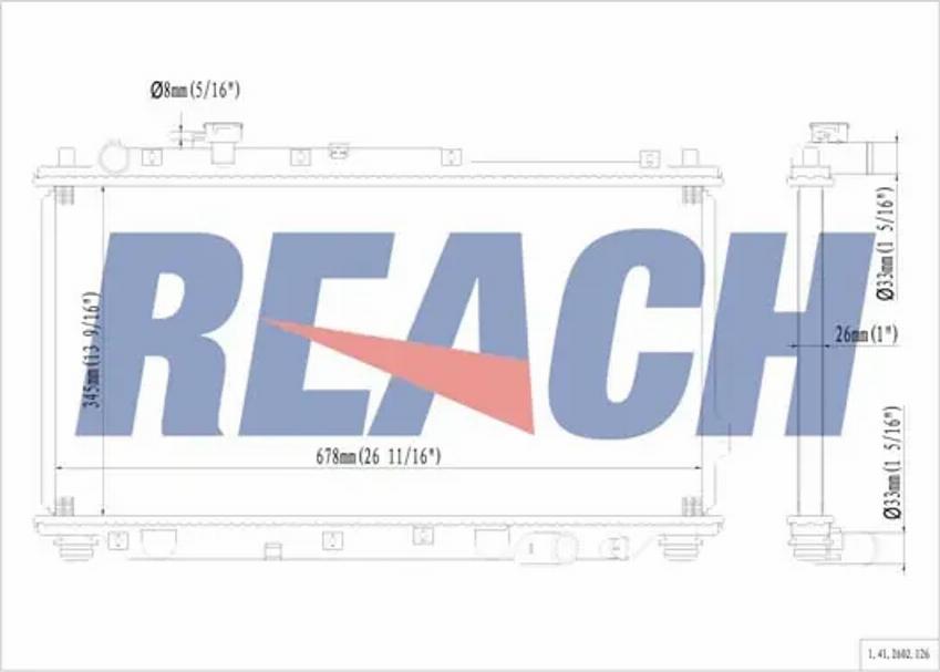 REACH 1.41.2602.126 - Радиатор, охлаждане на двигателя vvparts.bg