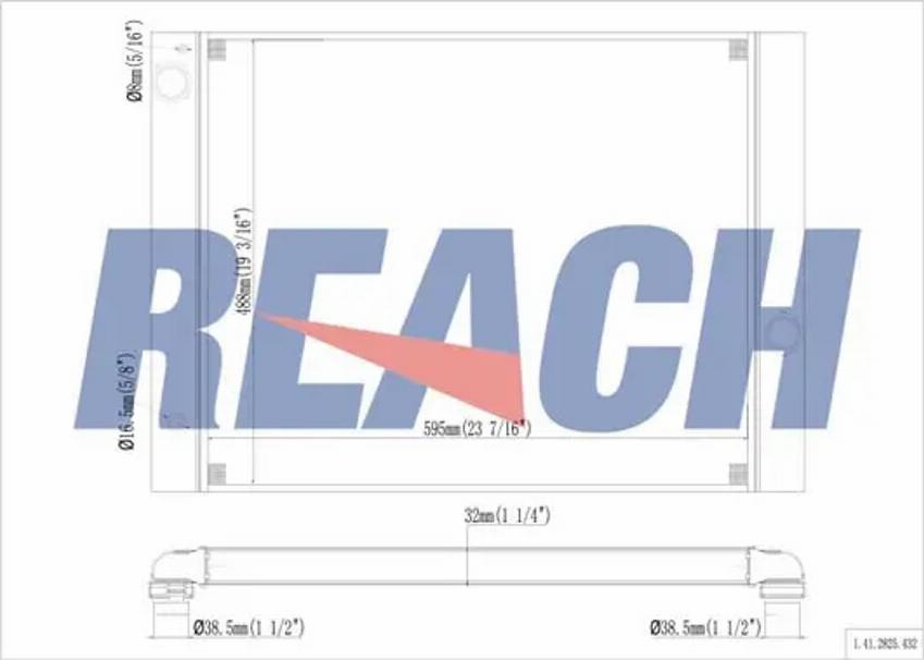 REACH 1.41.2825.432 - Радиатор, охлаждане на двигателя vvparts.bg