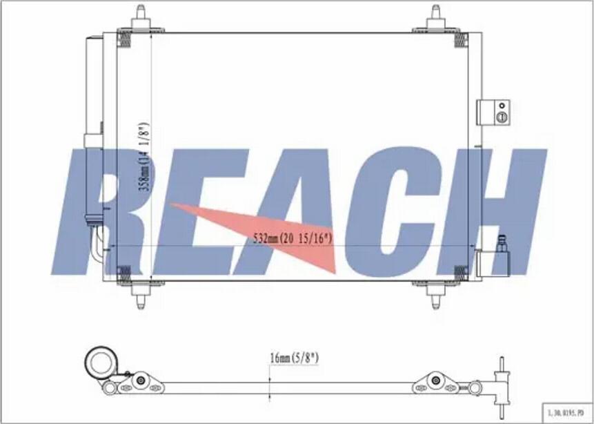 REACH 1.30.0195.PD - Кондензатор, климатизация vvparts.bg