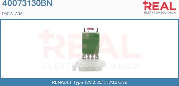 REAL 40073130BN - Съпротивление, вентилатор за вътрешно пространство vvparts.bg