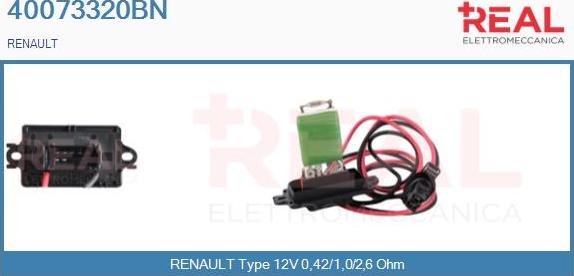 REAL 40073320BN - Съпротивление, вентилатор за вътрешно пространство vvparts.bg