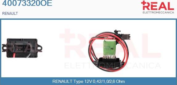 REAL 40073320OE - Съпротивление, вентилатор за вътрешно пространство vvparts.bg