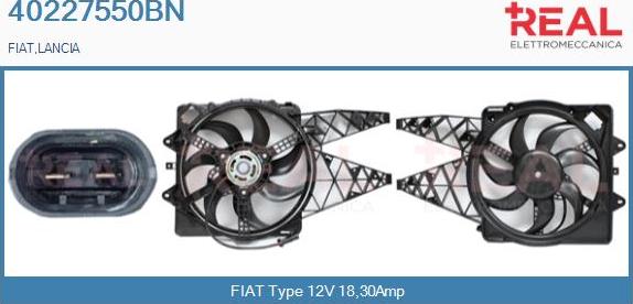 REAL 40227550BN - Електромотор, вентилатор на радиатора vvparts.bg