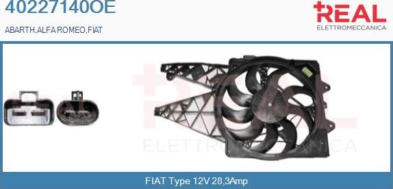 REAL 40227140OE - Електромотор, вентилатор на радиатора vvparts.bg