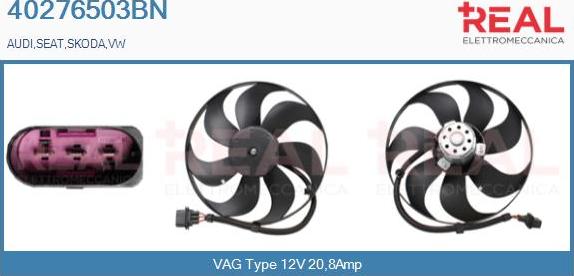 REAL 40276503BN - Вентилатор, охлаждане на двигателя vvparts.bg