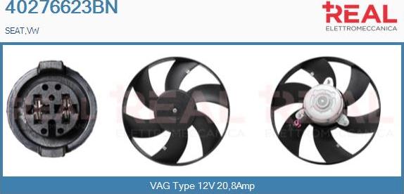 REAL 40276623BN - Вентилатор, охлаждане на двигателя vvparts.bg